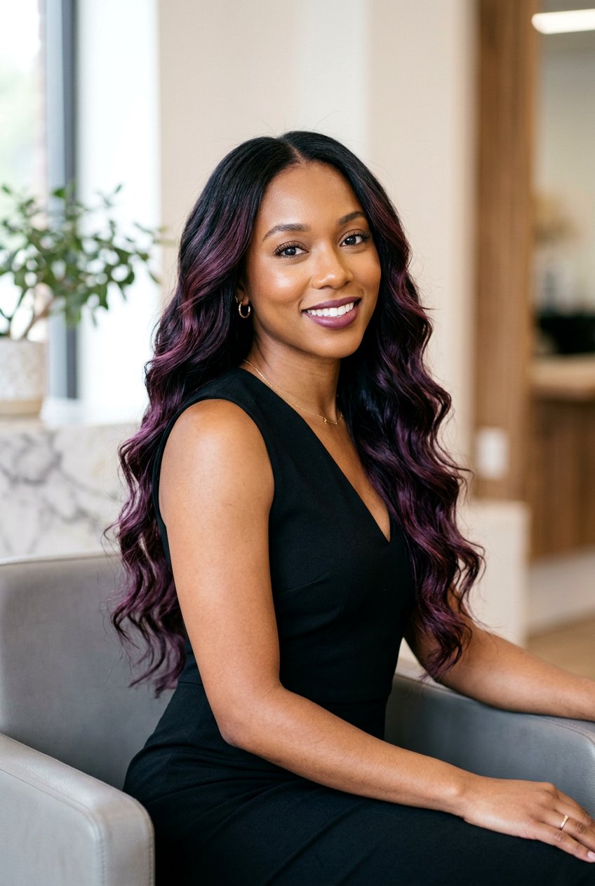 Deep Plum Balayage Black Hair - 20 plum balayage for black hair women - 20 plum balayage for black hair women