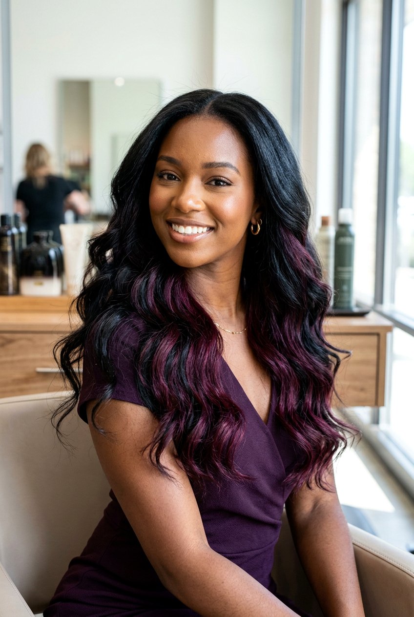 Deep Plum Highlights For Black Hair - 20 natural looking highlights for black hair - 20 natural looking highlights for black hair