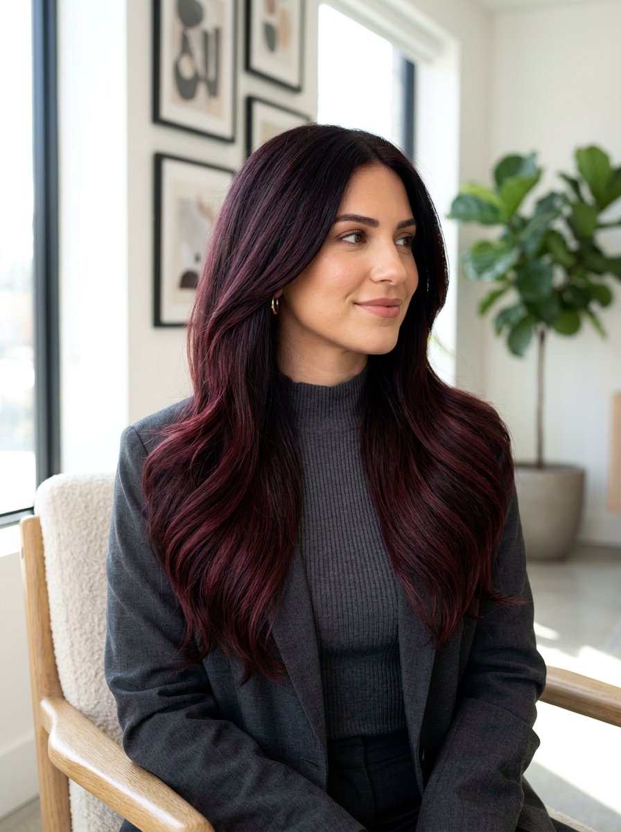 Deep Plum Red Balayage On Dark Hair - 20 plum red balayage on dark hair - 20 plum red balayage on dark hair