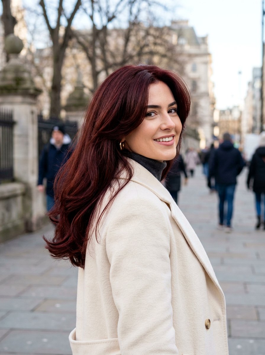 Deep Red Gloss On Thick Brunette Hair - 20 red gloss hair color for brunettes - 20 red gloss hair color for brunettes