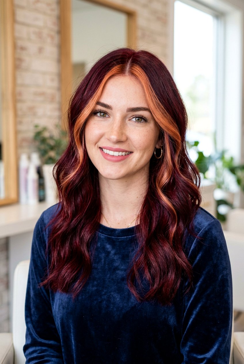 Deep Red Hair With Light Copper Money Piece - 20 copper red money piece hair - 20 copper red money piece hair