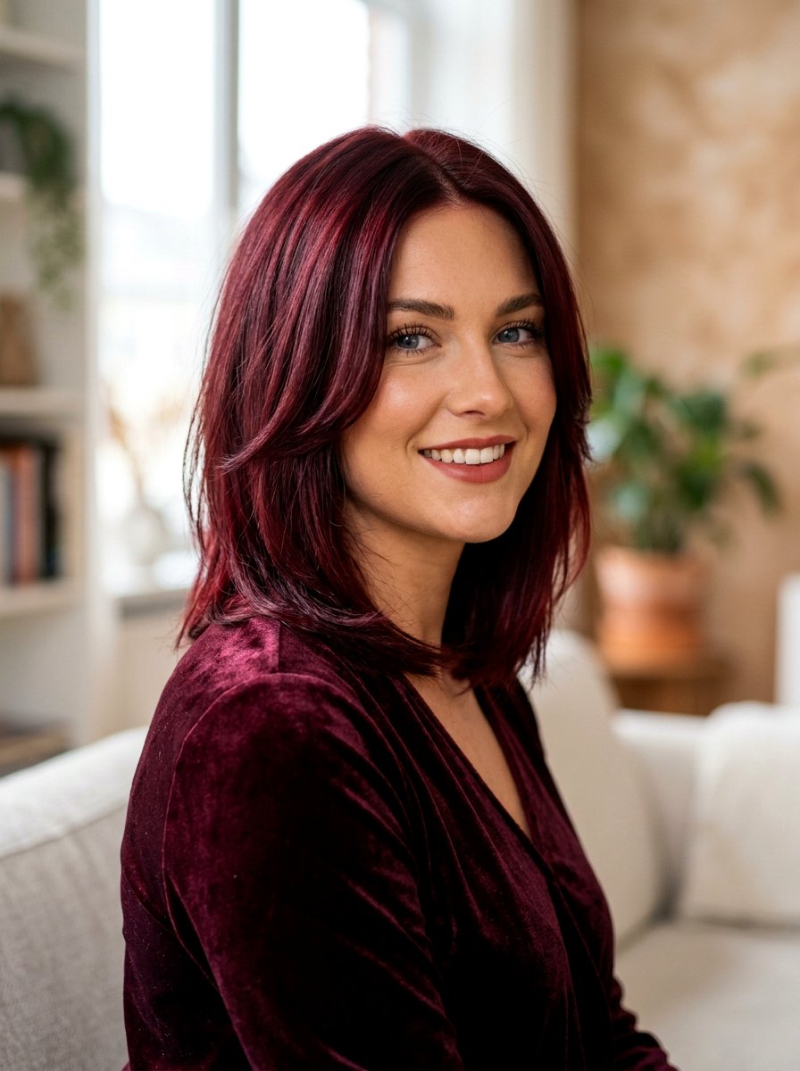 Deep Red Lob Hair Color - 20 red lob hair color ideas - 20 red lob hair color ideas