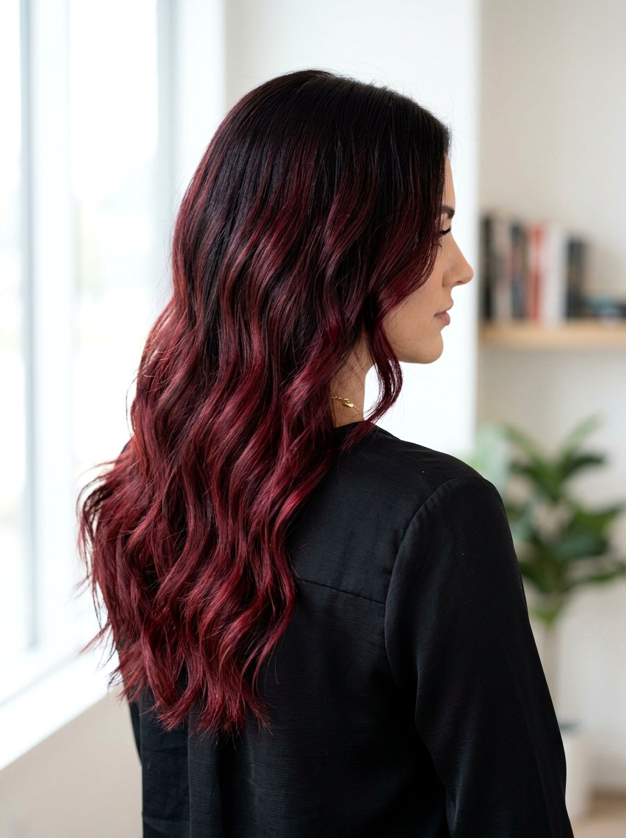 Deep Ruby Balayage on Dark Brunette Hair - 20 ruby balayage on brunette hair - 20 ruby balayage on brunette hair