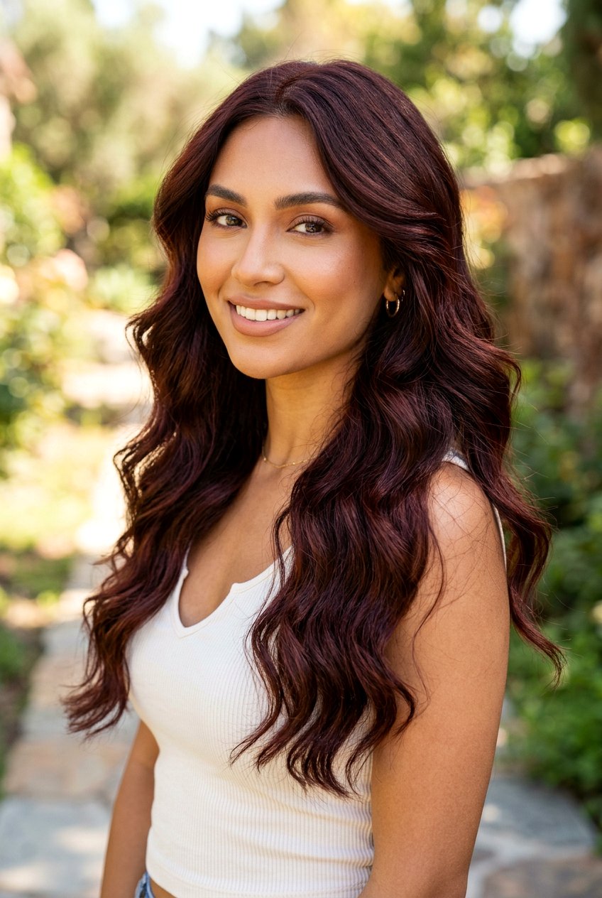 Deep Ruby Brown Hair For Medium Skin - 20 ruby brunette hair color - 20 ruby brunette hair color