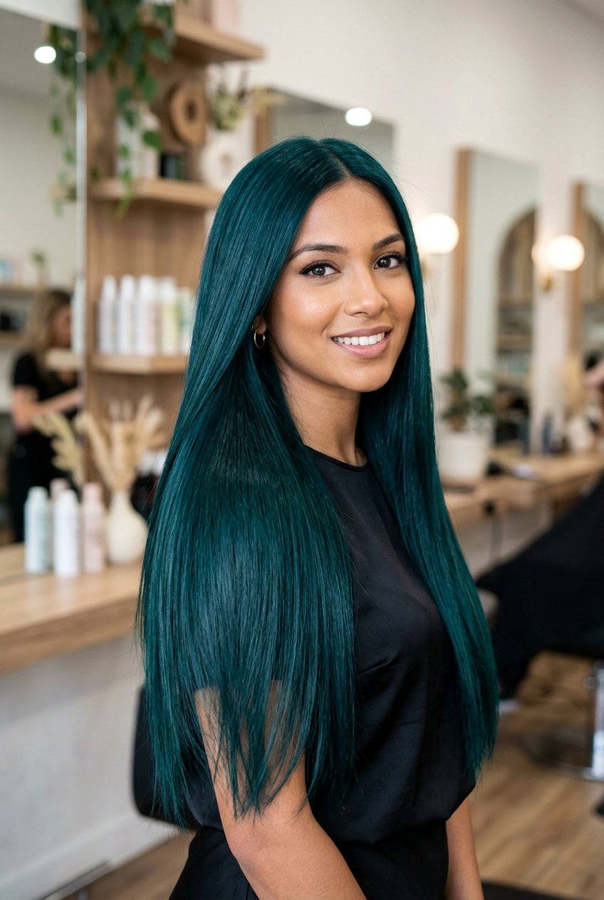 Deep Sea Teal - 20 teal hair color ideas