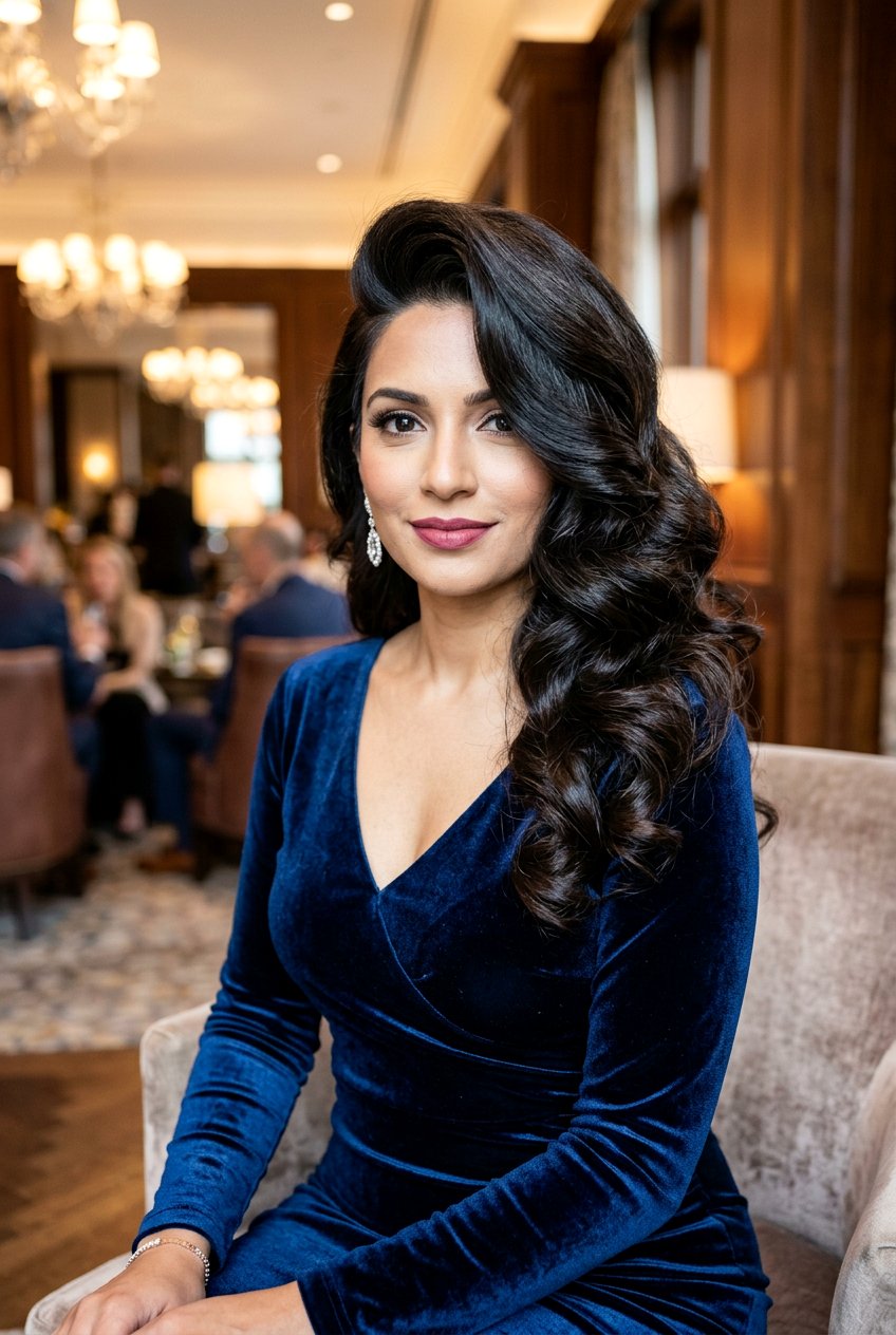 Deep Side Part - 20 mother of the bride long hairstyles - 20 mother of the bride long hairstyles