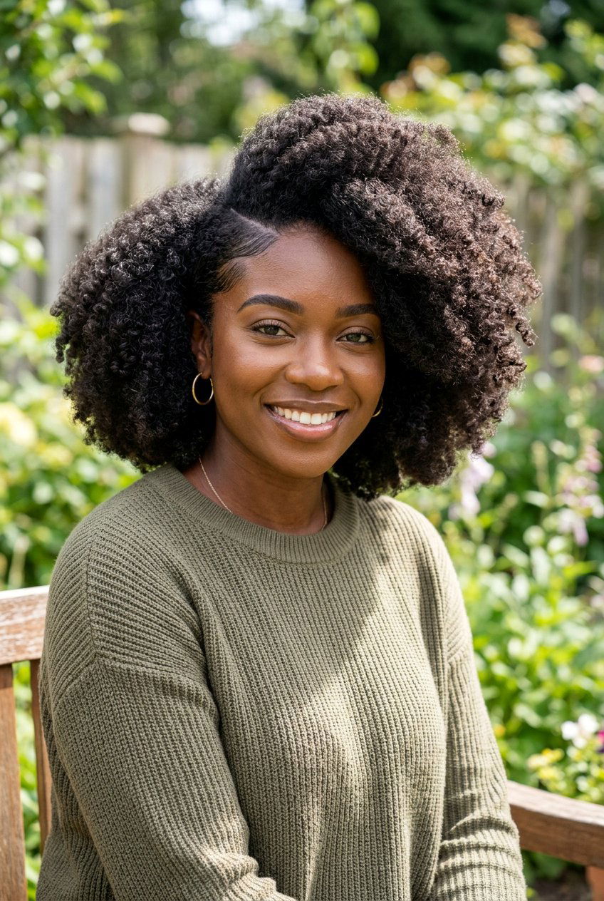 Deep Side Part Afro - 20 afro with side part hairstyle - 20 afro with side part hairstyle