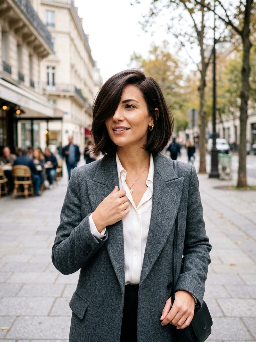 Deep Side Part Bob - 20 office hairstyle for fine limp hair - 20 office hairstyle for fine limp hair