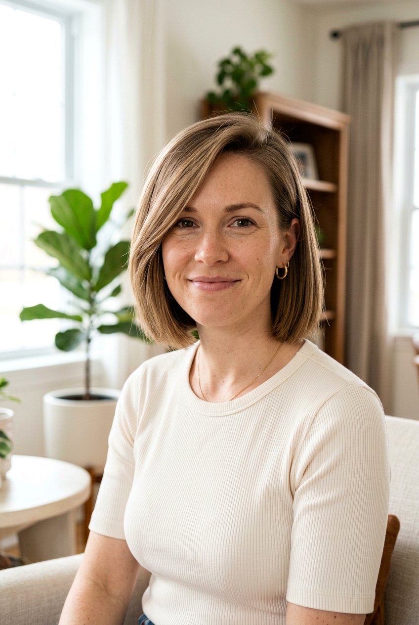 Deep Side Part Bob for Postpartum Hair Loss - 20 haircuts for postpartum hair loss - 20 haircuts for postpartum hair loss