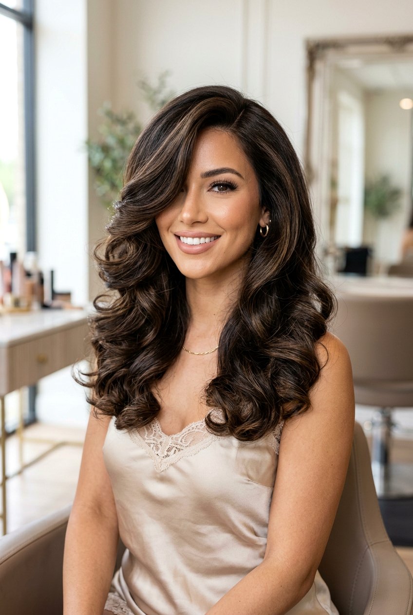 Deep Side Part Bouncy Blowout Curls - 20 bouncy hairstyle with blowout curls - 20 bouncy hairstyle with blowout curls