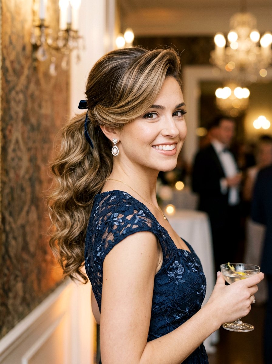 Deep Side Part Cocktail Ponytail With Soft Waves - 20 cocktail ponytail with soft waves - 20 cocktail ponytail with soft waves