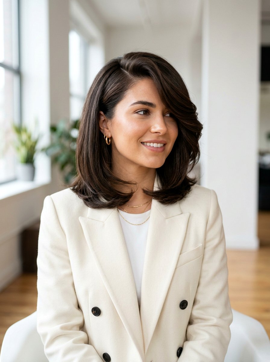 Deep Side Part Lob - 20 easy lob styling ideas for women - 20 easy lob styling ideas for women