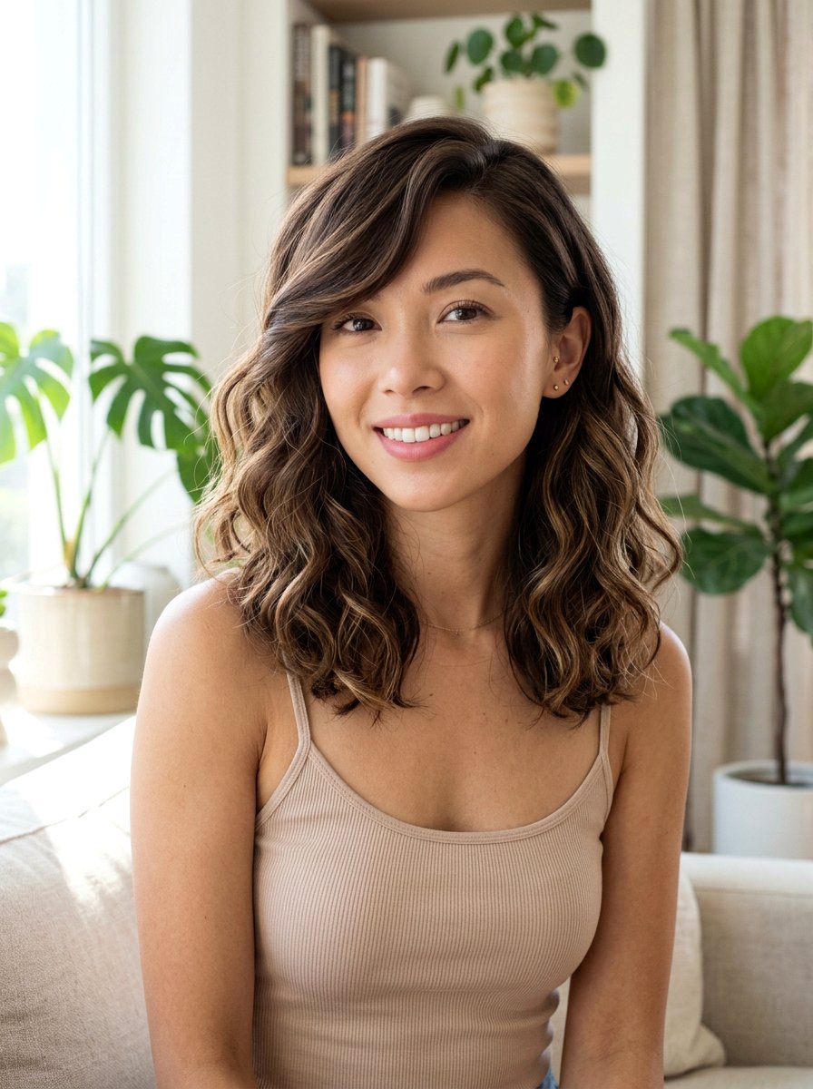 Deep Side Part Lob For Petite Features - 20 hairstyle to flatter petite features - 20 hairstyle to flatter petite features