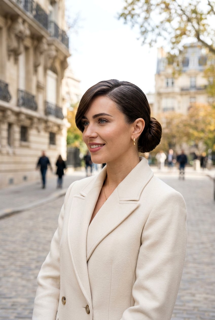 20 Editorial Slick Bun Hairstyle Ideas for a Chic, Clean Look