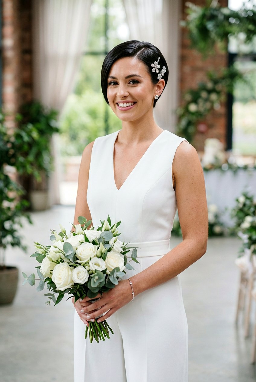 Deep Side Part Pixie - 20 bridal hairstyle with side part - 20 bridal hairstyle with side part