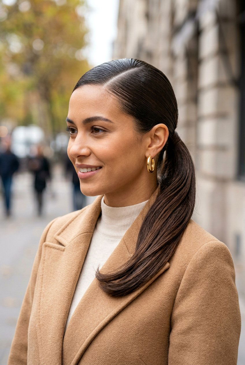 Deep Side Part Ponytail - 20 rainy day ponytail for women - 20 rainy day ponytail for women