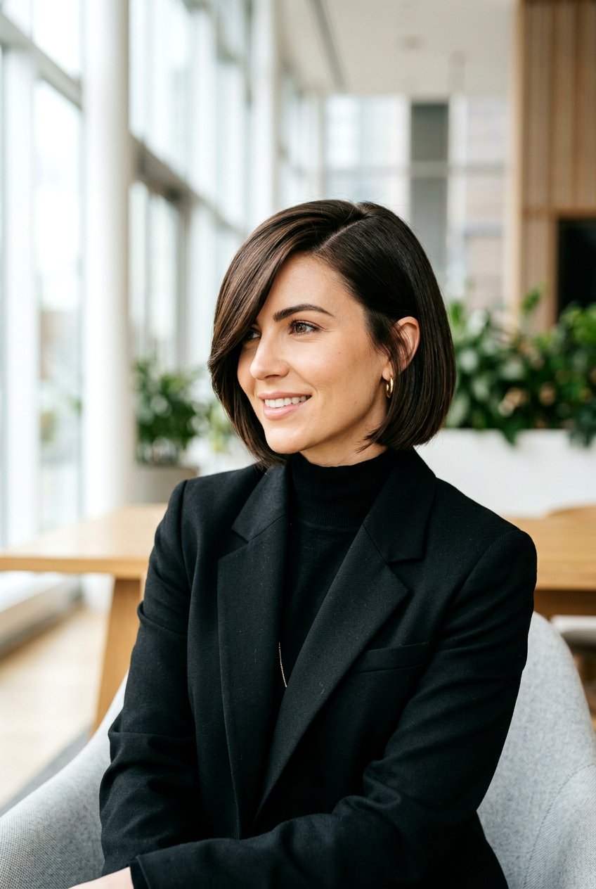 Deep Side Part Short Bob - 20 birthday hairstyle for short bob hair - 20 birthday hairstyle for short bob hair