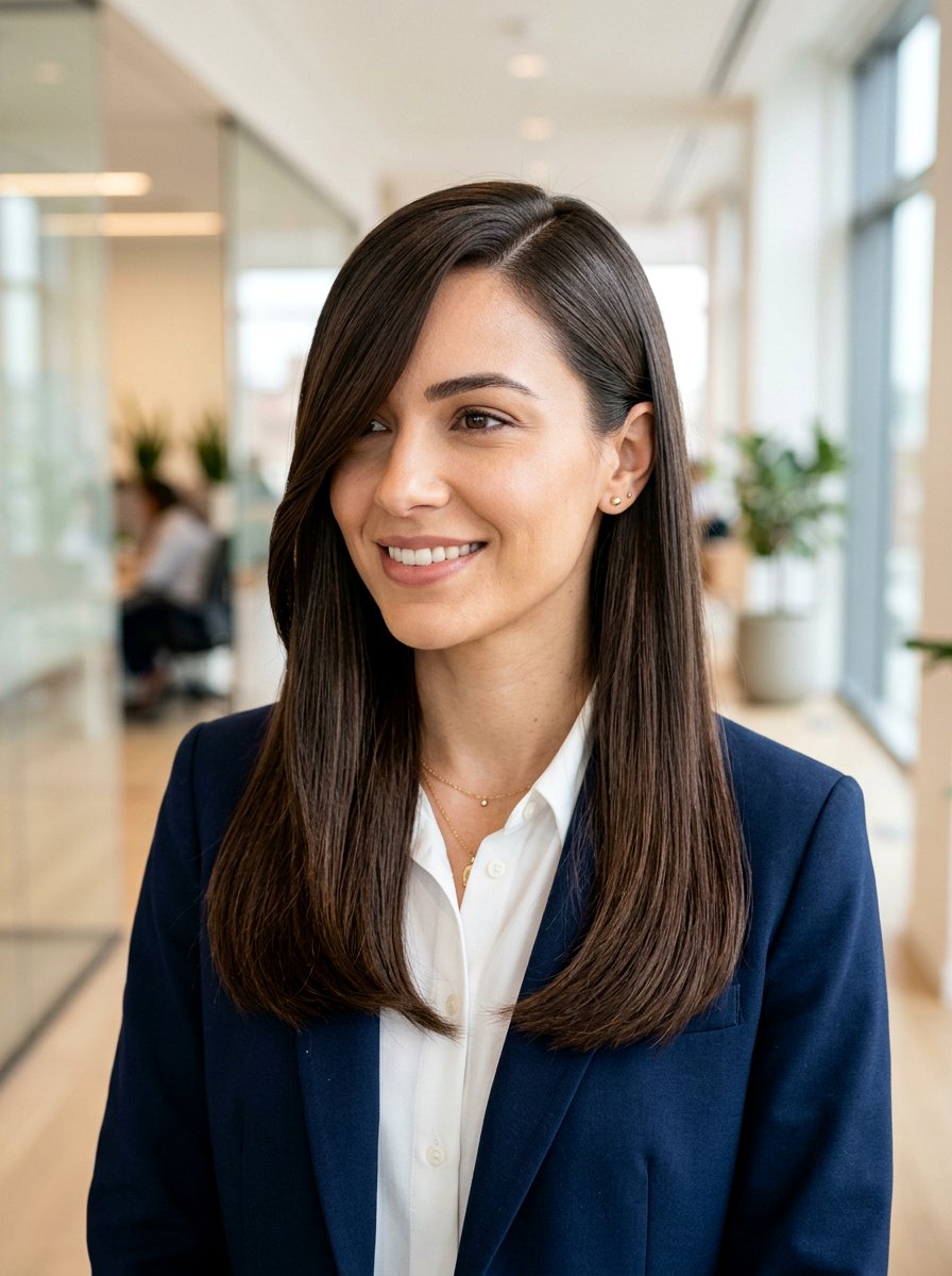 Deep Side Part Straight Hair - 20 soft glam hairstyle for long straight hair - 20 soft glam hairstyle for long straight hair