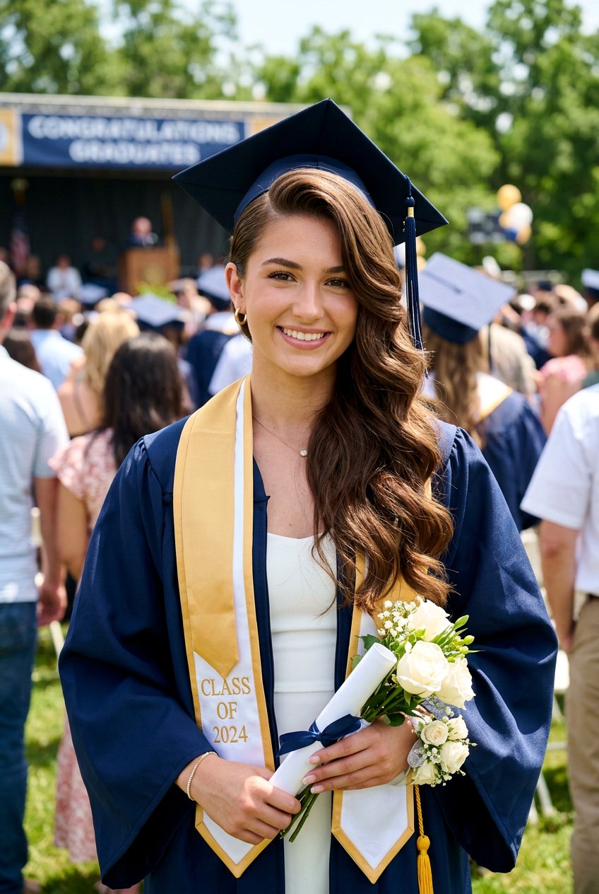 Deep Side Part Style - 20 graduation hairstyle for teenage girls - 20 graduation hairstyle for teenage girls