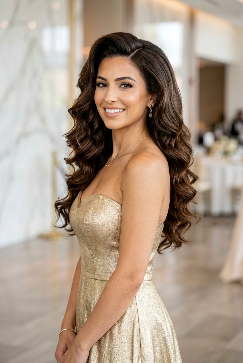 Deep Side Part Waves - 20 prom hairstyle with side swept waves - 20 prom hairstyle with side swept waves