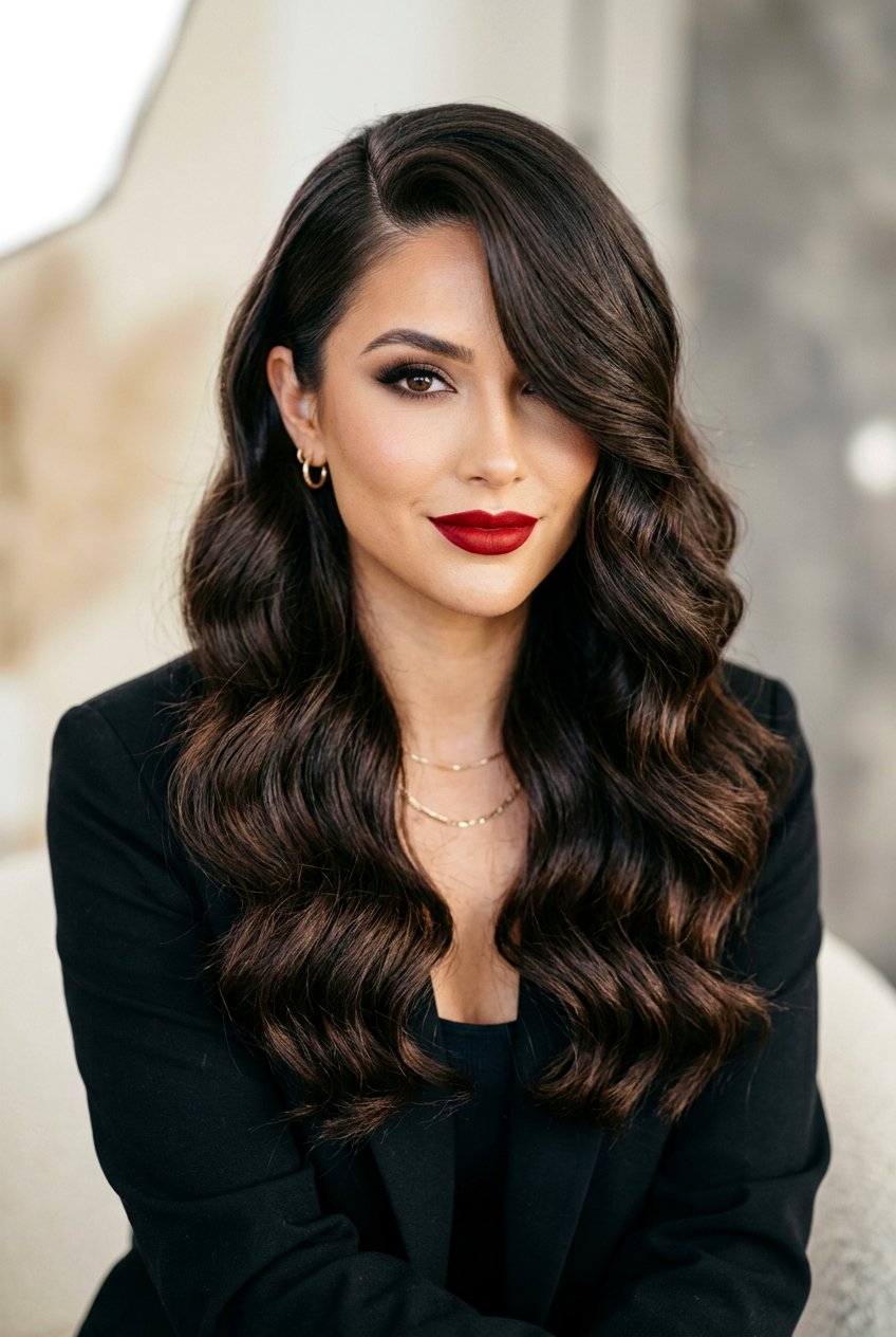 Deep Side Part Waves For Girls Night - 20 girls night waves hairstyle - 20 girls night waves hairstyle