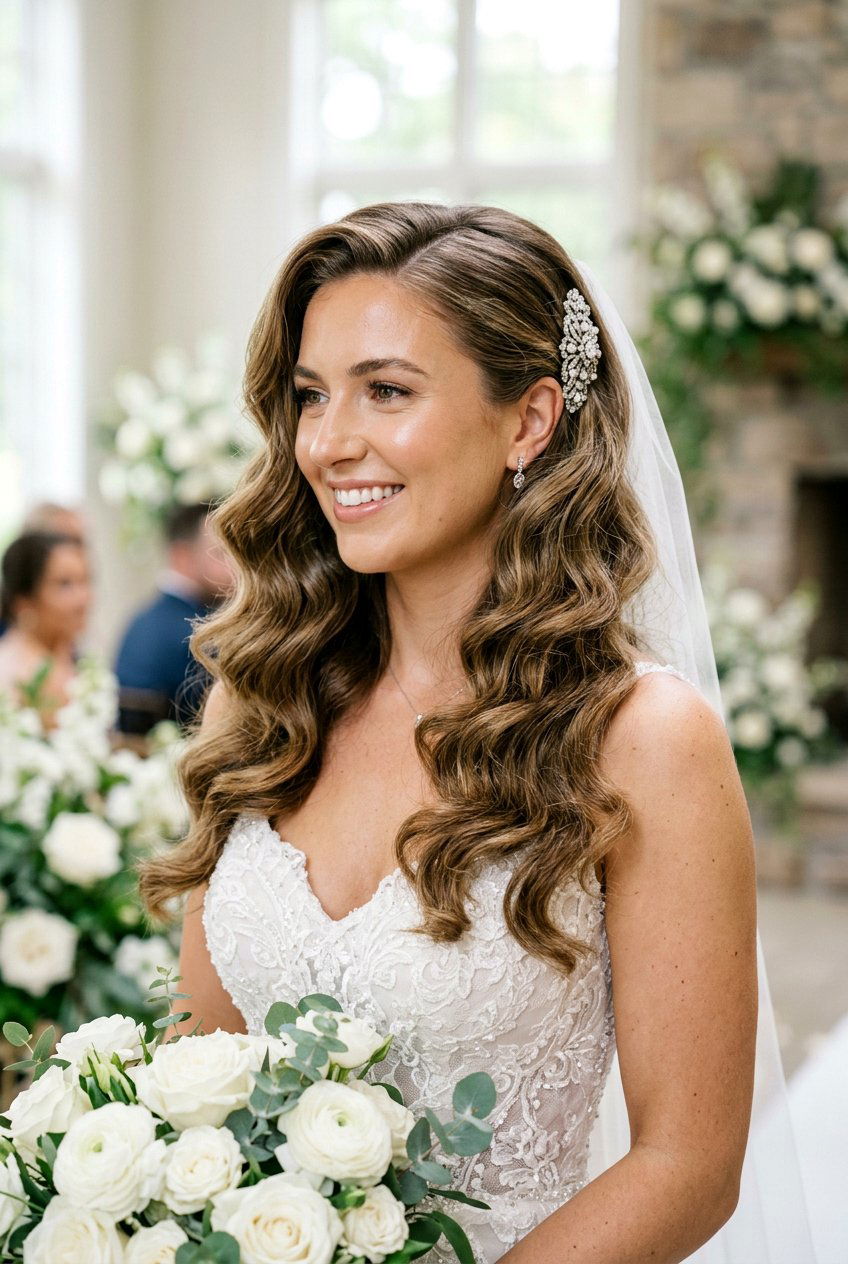 Deep Side Part Waves - 20 bridal hairstyle with vintage waves - 20 bridal hairstyle with vintage waves