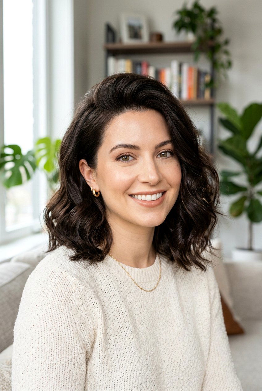 Deep Side Part Wavy Bob - 20 loose wave hairstyles - 20 loose wave hairstyles