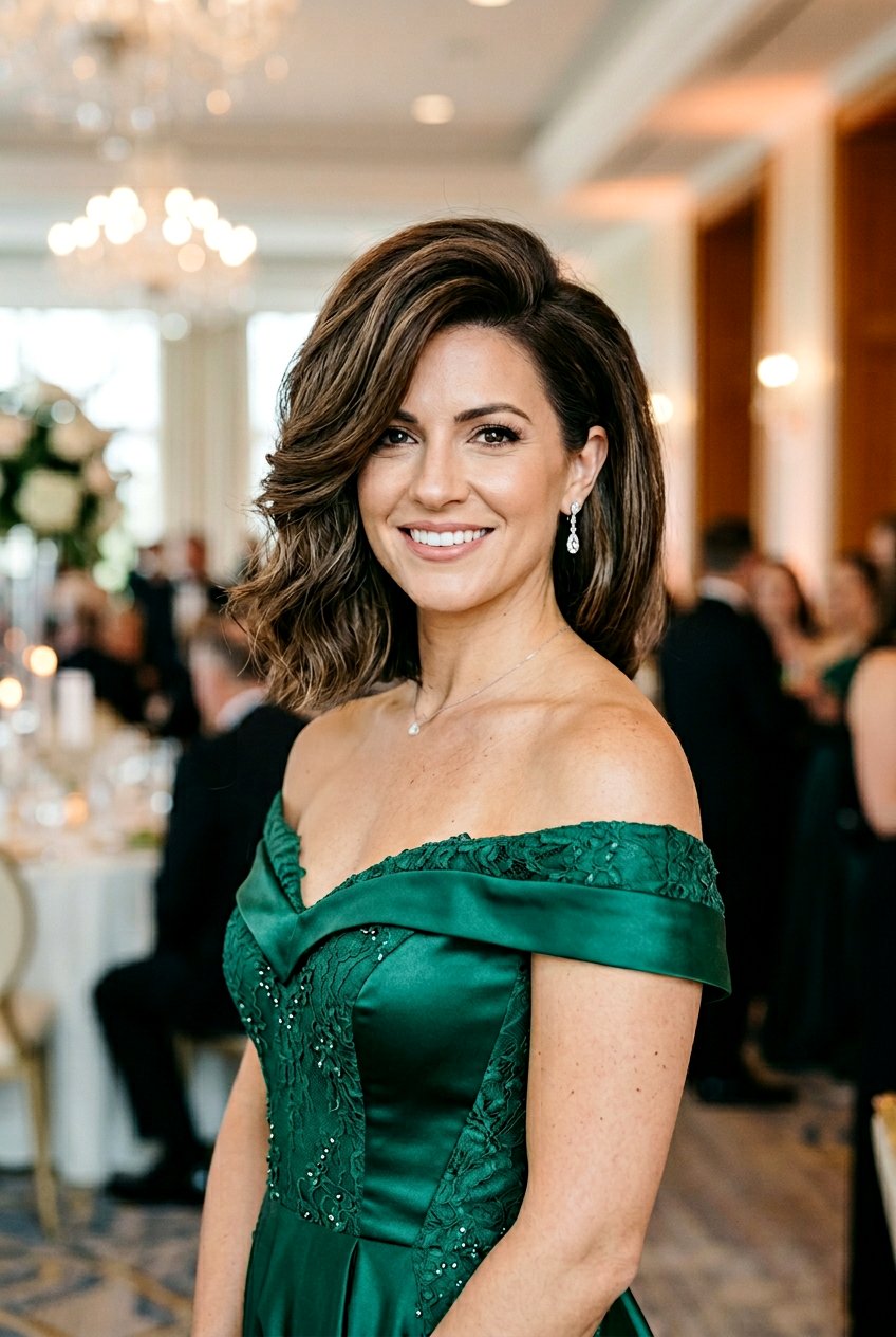 Deep Side Sweep Bob - 20 wedding guest bob hairstyle - 20 wedding guest bob hairstyle