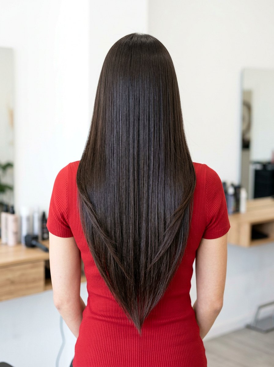 Deep V Layers On Long Straight Hair - 20 sleek straight layers for long hair - 20 sleek straight layers for long hair
