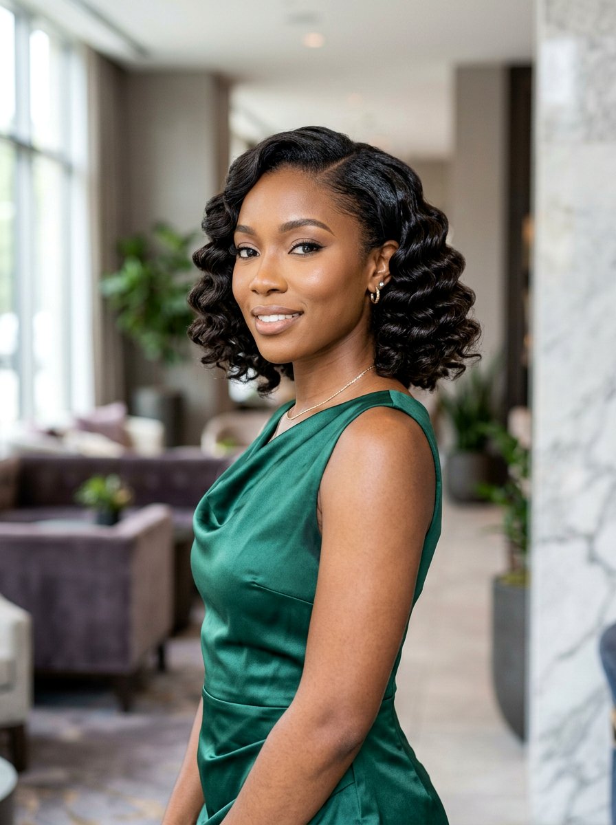 Deep Wave Pin Curl Bob - 20 pin curl bob hairstyle - 20 pin curl bob hairstyle