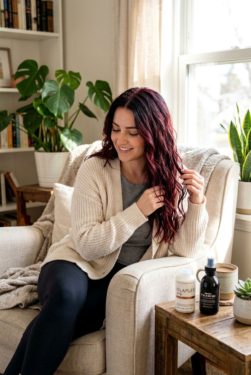 Deep Wine Red Balayage At Home Care Routine - 20 deep wine red balayage - 20 deep wine red balayage