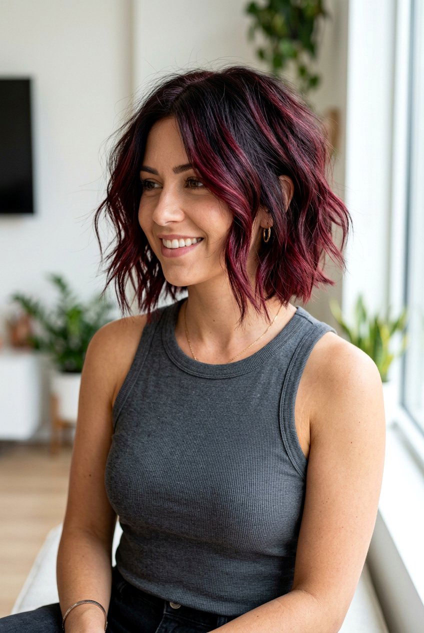 20 Stunning Deep Wine Red Balayage Ideas for Bold Hair