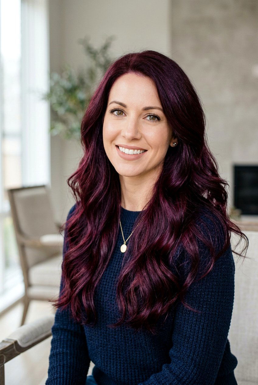 Deep Wine Red - 20 red hair color ideas for winter - 20 red hair color ideas for winter