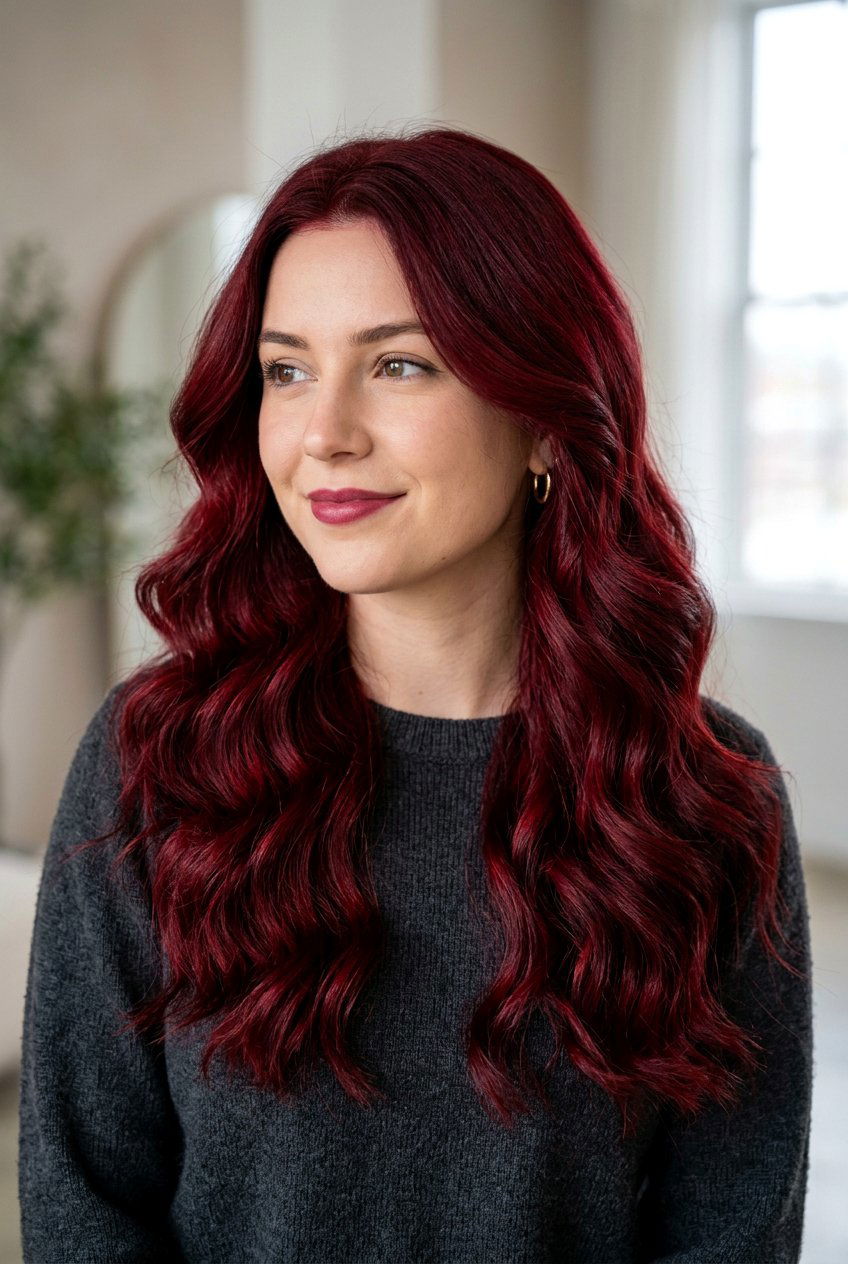 Deep cherry red velvet hair - 20 dark cherry red hair - 20 dark cherry red hair