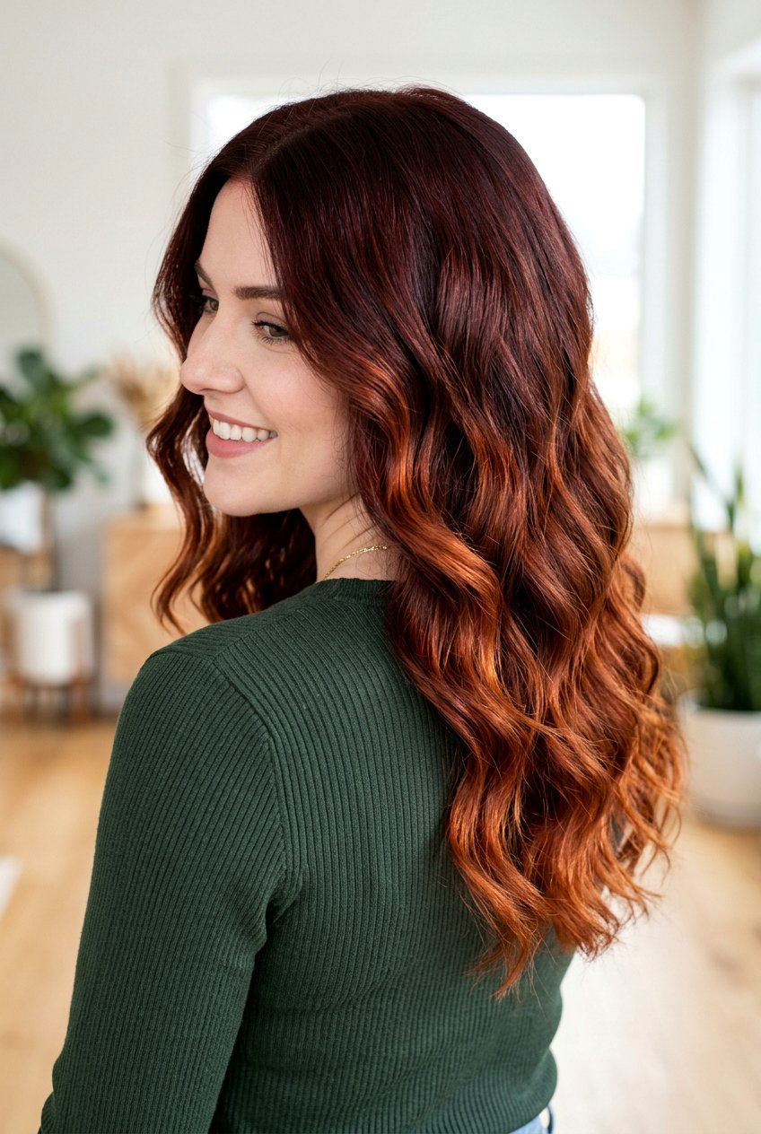Deep mahogany to copper ombre - 20 red ombre hair color - 20 red ombre hair color