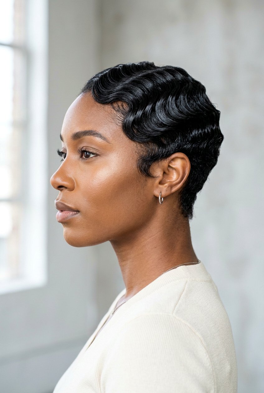 Deep ridge finger waves - 20 finger waves hairstyle - 20 finger waves hairstyle