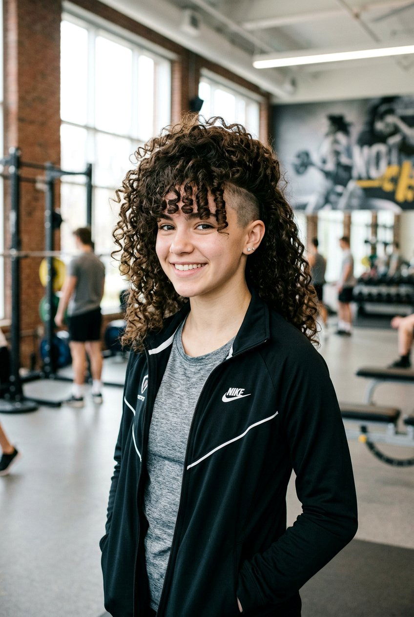 Defined Curly Undercut With Bangs - 20 curly haircut for teenage girls with bangs - 20 curly haircut for teenage girls with bangs