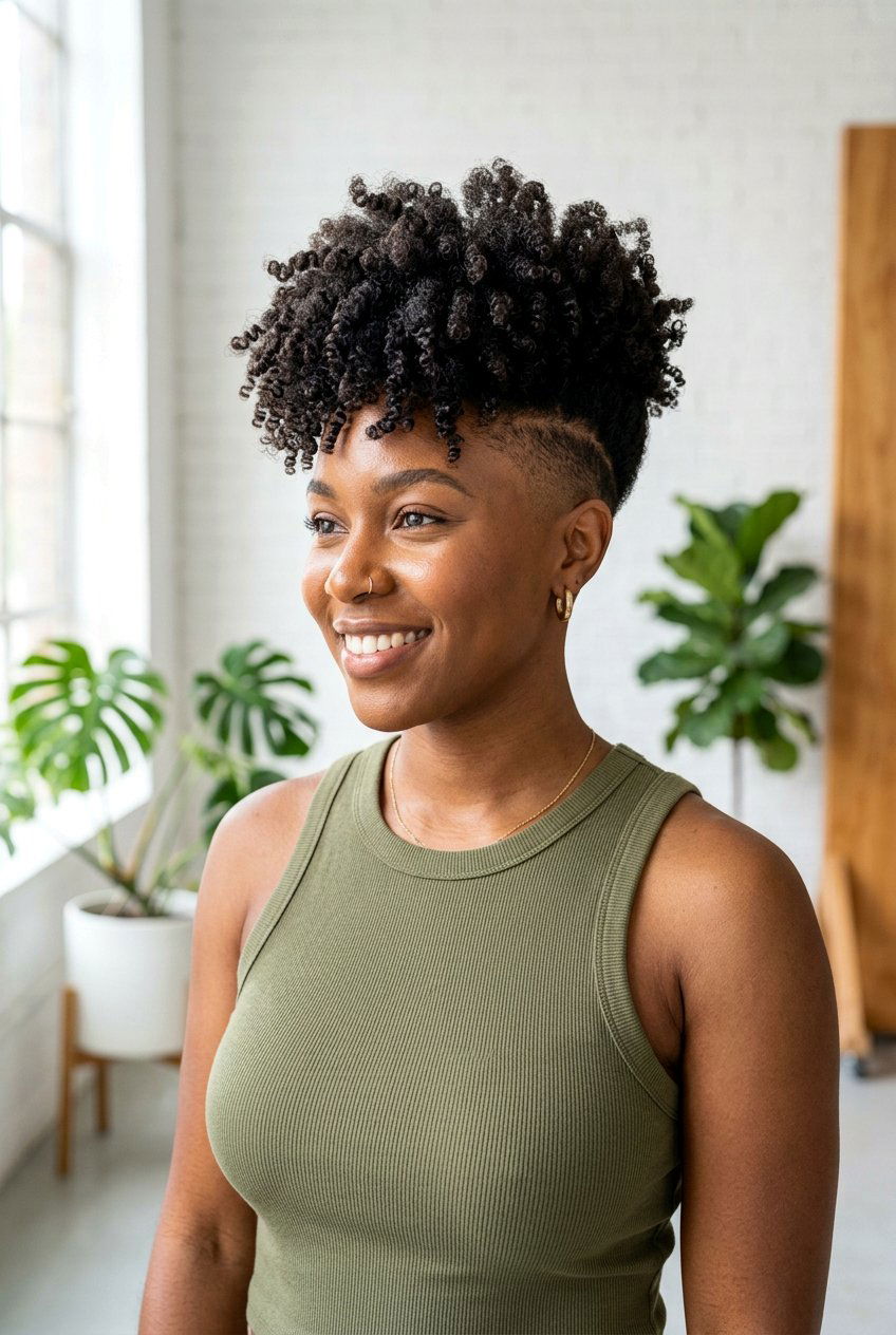 Defined Curly Undercut for Thick Hair - 20 undercut curls hairstyle for women - 20 undercut curls hairstyle for women