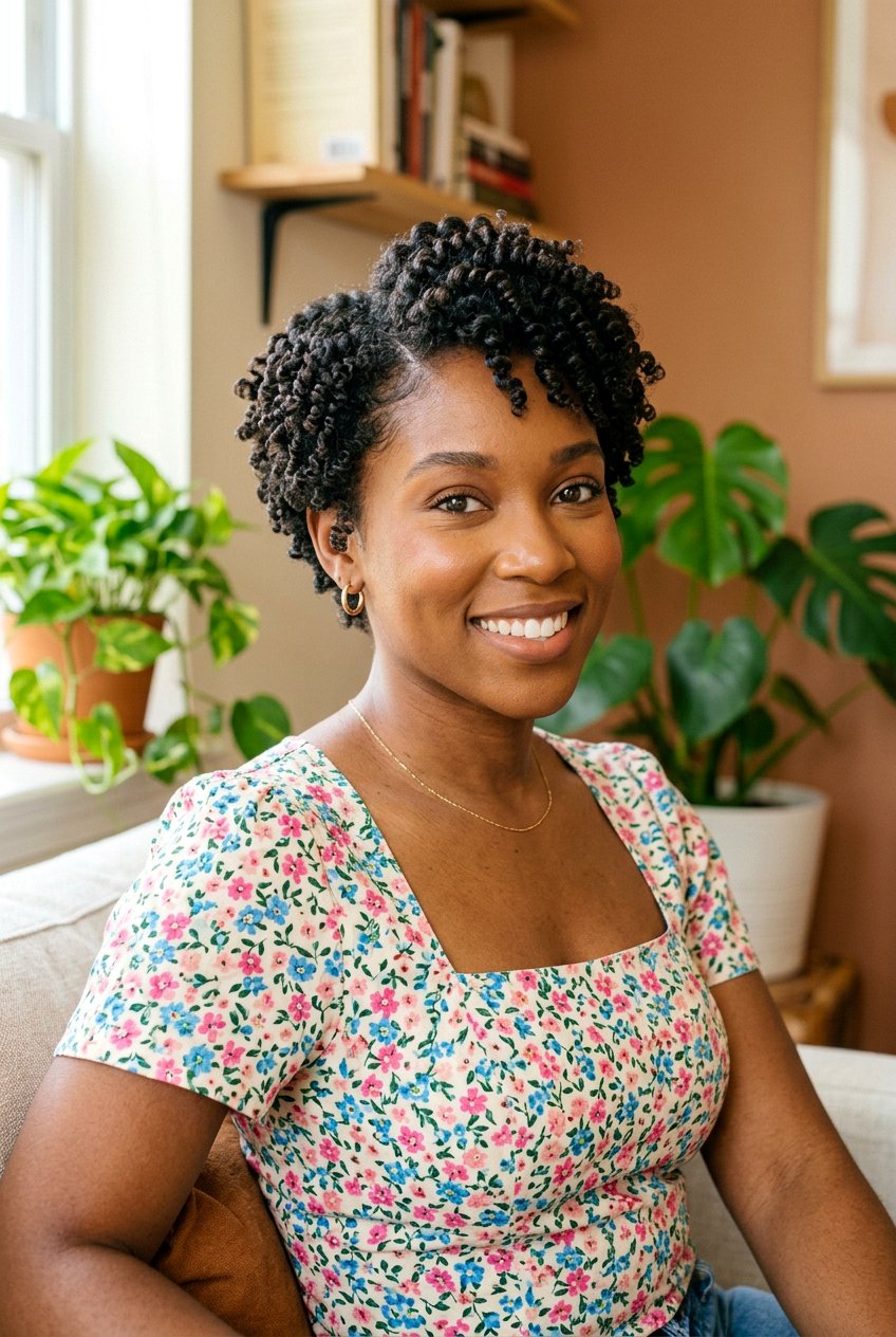 Defined Pixie Twist Out - 20 twist out on tapered natural hair - 20 twist out on tapered natural hair