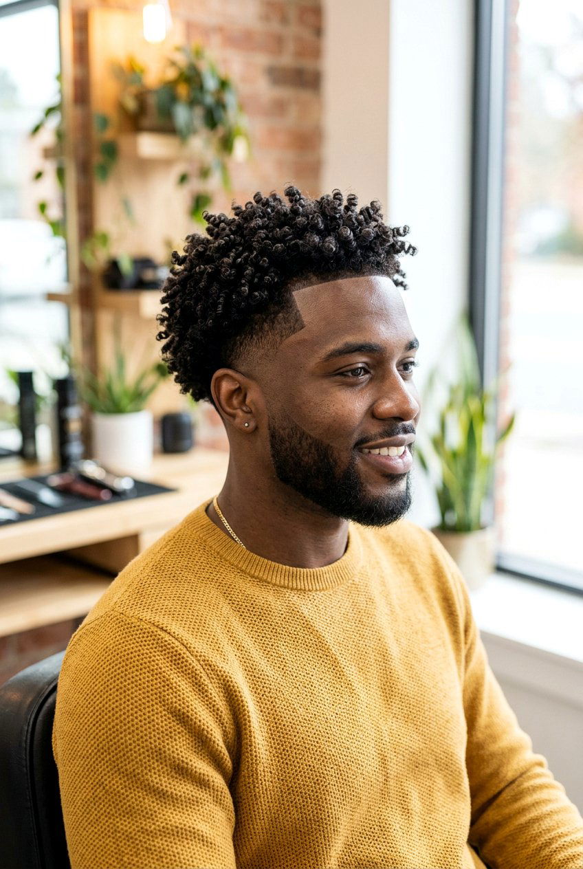 Defined Twist Out Taper Fade - 20 twists with taper fade for black men - 20 twists with taper fade for black men