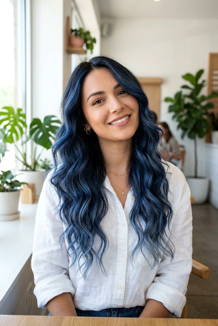 Denim Blue Balayage Hair Color - 20 denim blue hair color - 20 denim blue hair color