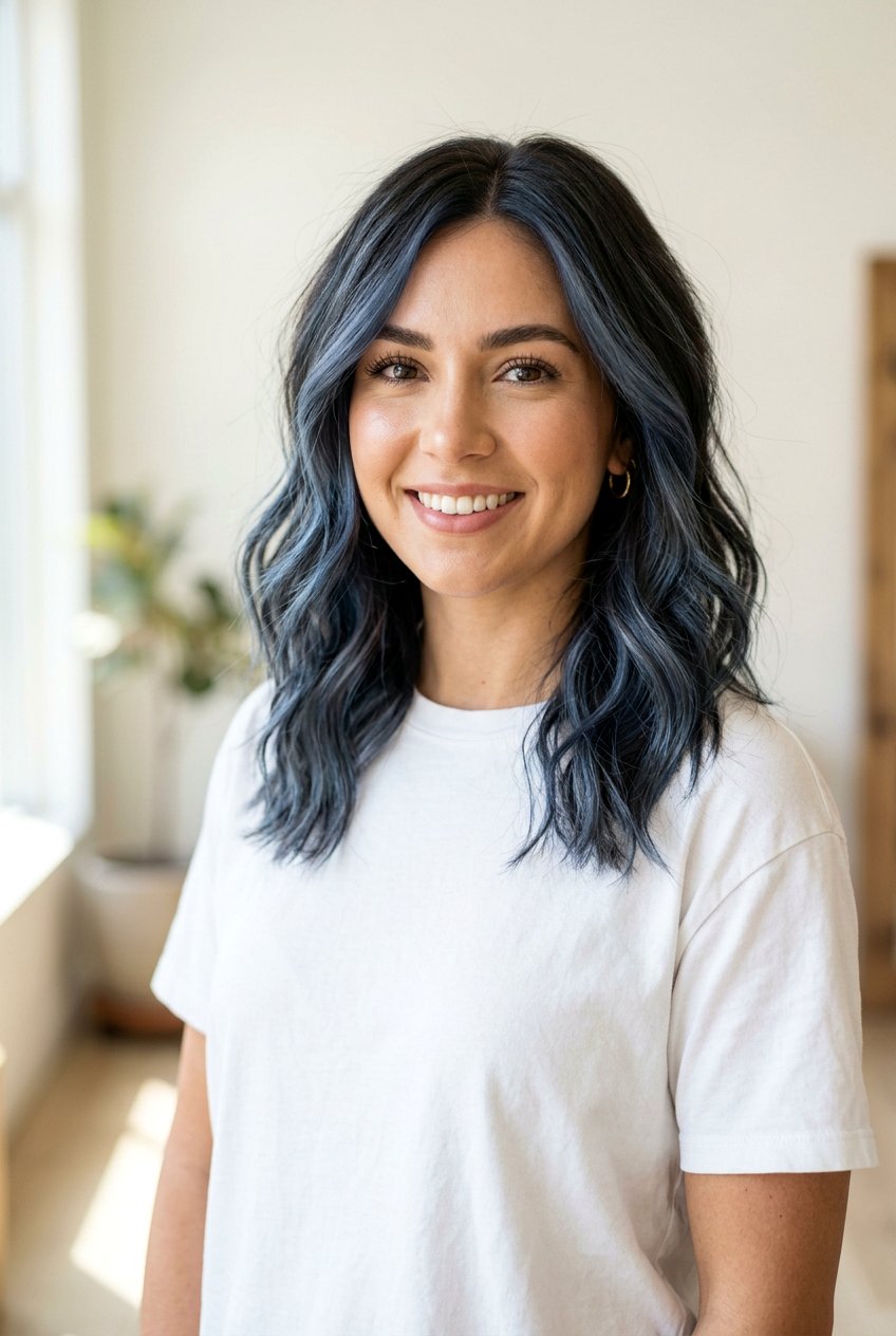 Denim Blue Highlights Hair Color - 20 denim blue hair color - 20 denim blue hair color