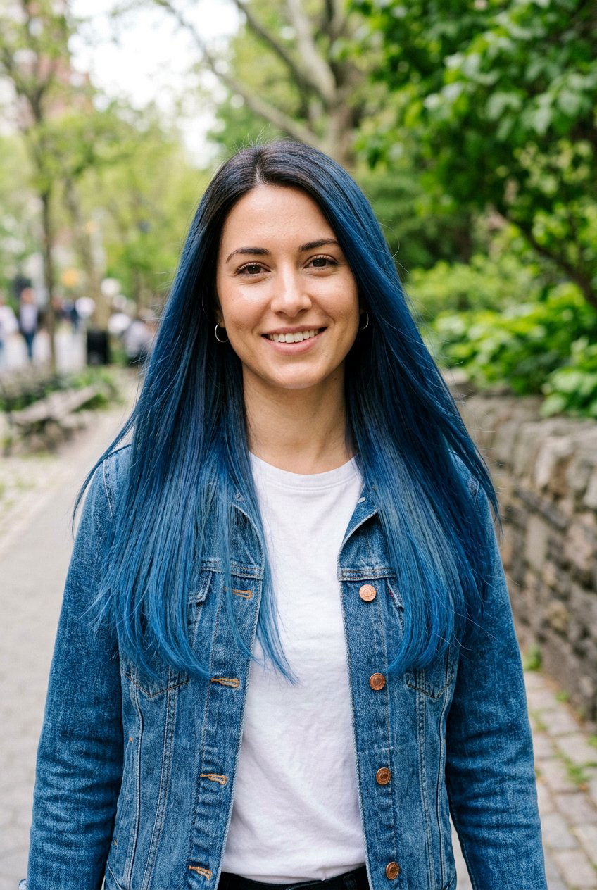 Denim Blue Ombre Hair Color - 20 denim blue hair color - 20 denim blue hair color