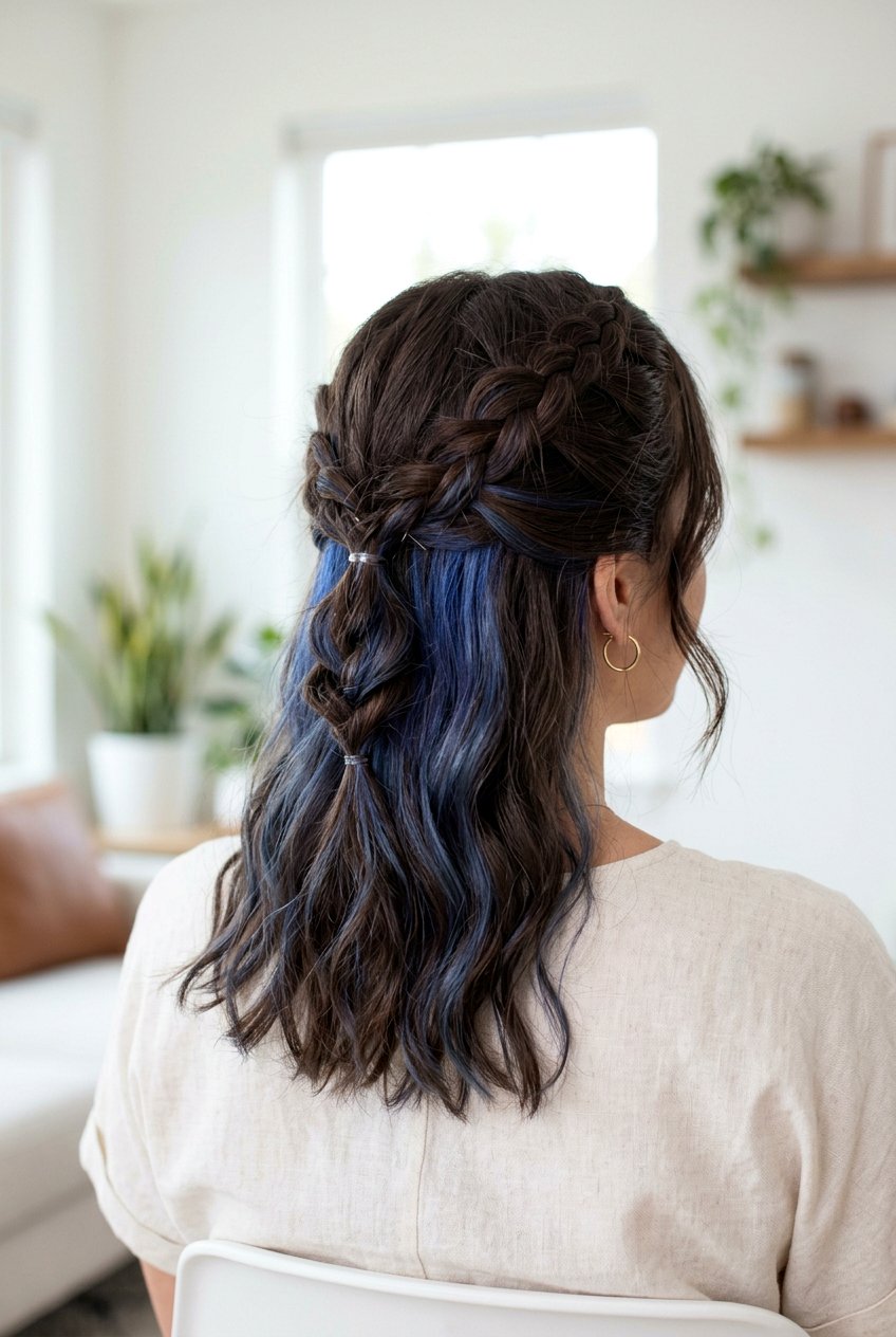 Denim Blue Peekaboo Color - 20 denim blue hair color - 20 denim blue hair color