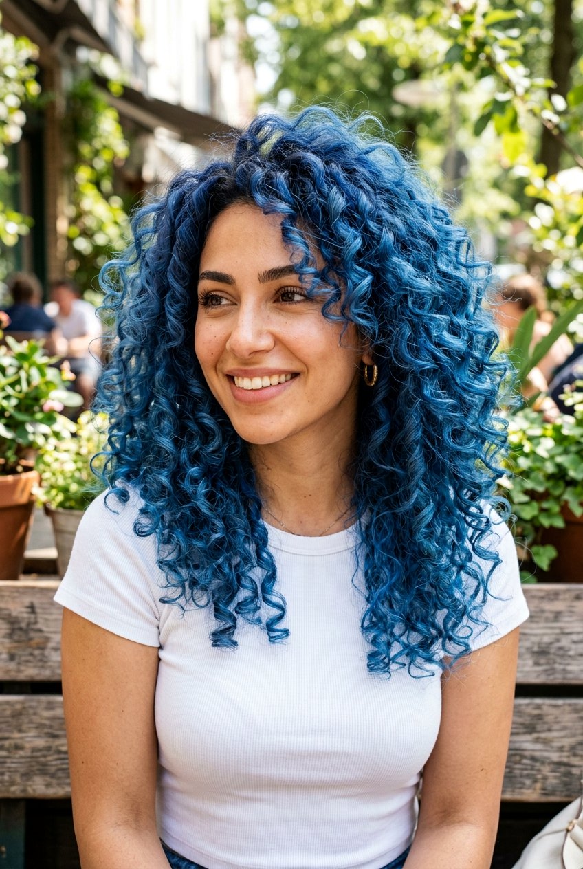 Denim Blue Waves and Curls Hair Color - 20 denim blue hair color - 20 denim blue hair color