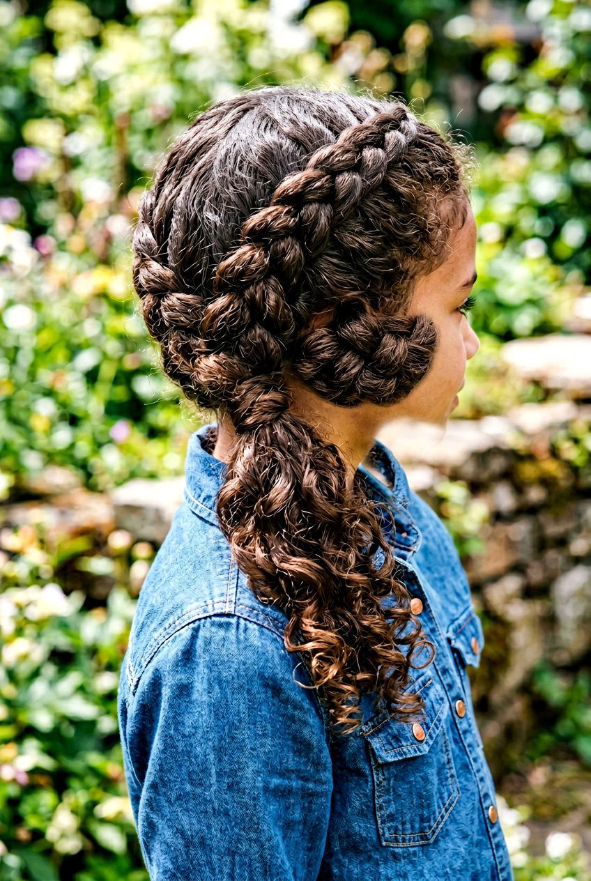 Diagonal Braid - 20 picture day hairstyle for curly hair girls - 20 picture day hairstyle for curly hair girls