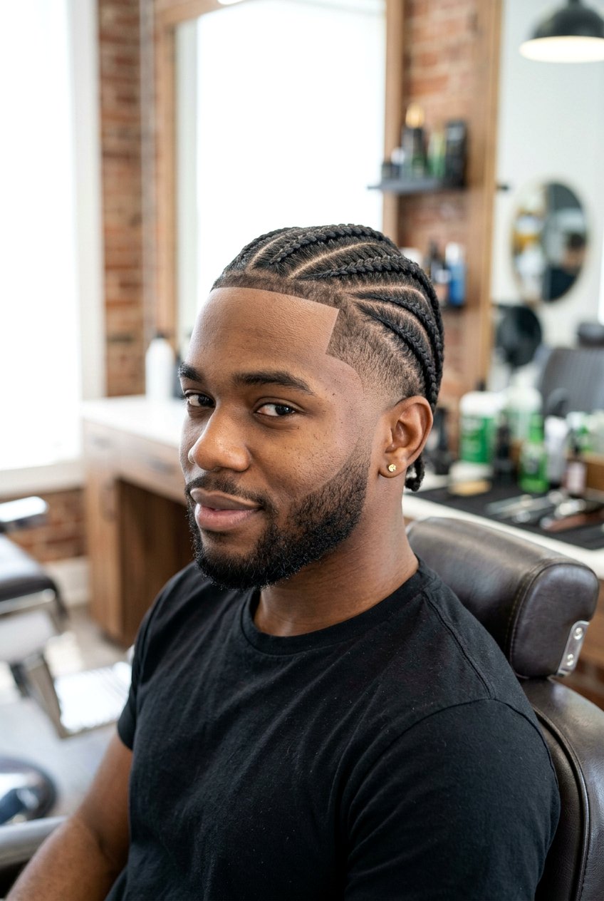 Diagonal Cornrows - 20 cornrows with taper fade men - 20 cornrows with taper fade men
