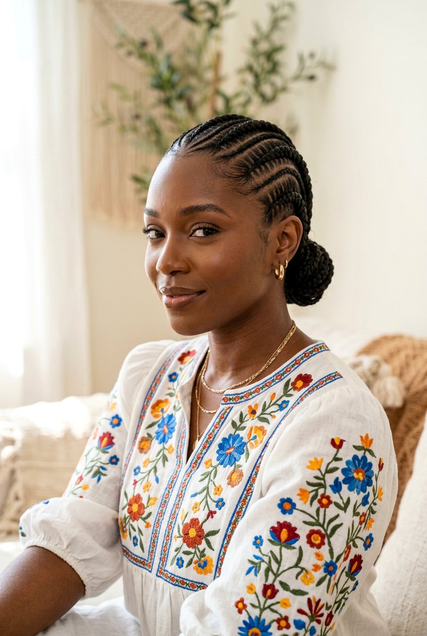 Diagonal Curved Braids - 20 curved cornrow braid styles - 20 curved cornrow braid styles