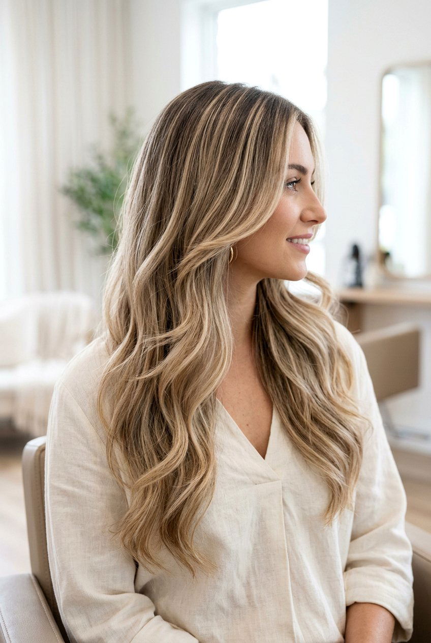 Dimensional Beige Balayage with Layers - 20 creamy beige balayage - 20 creamy beige balayage