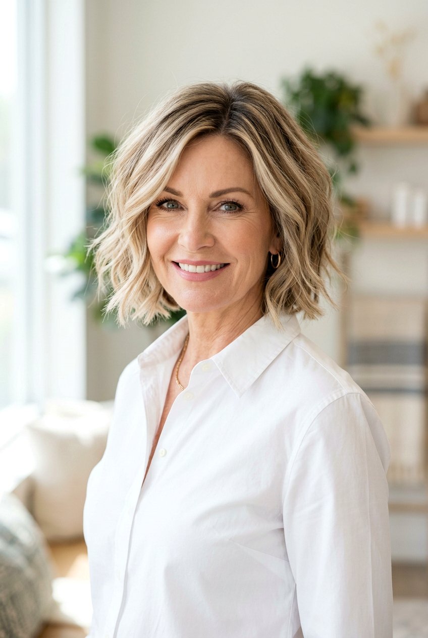 Dimensional Beige Blonde Bob - 20 rooted beige blonde for women over 50 - 20 rooted beige blonde for women over 50